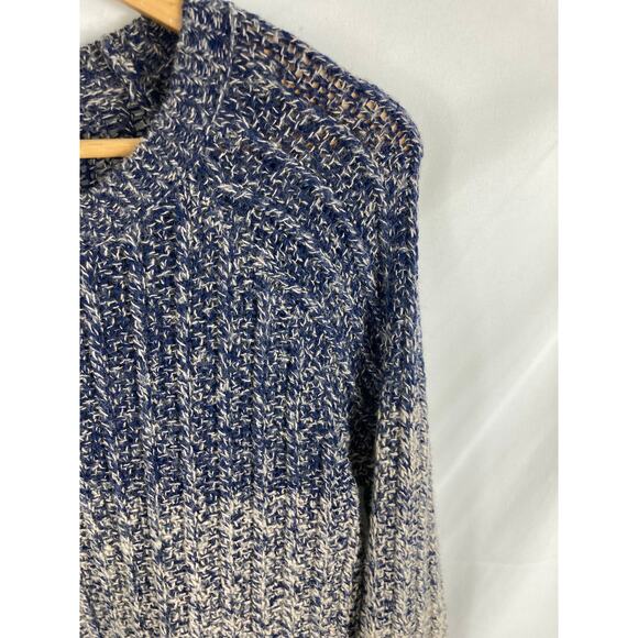 Lucky Brand Color-Blocked Gradient Cable Knit Crewneck Pullover Sweater Medium - Picture 4 of 5